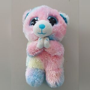 Ty Beanie Boo Plush Hope Pastel Rainbow Pink Teddy Bear